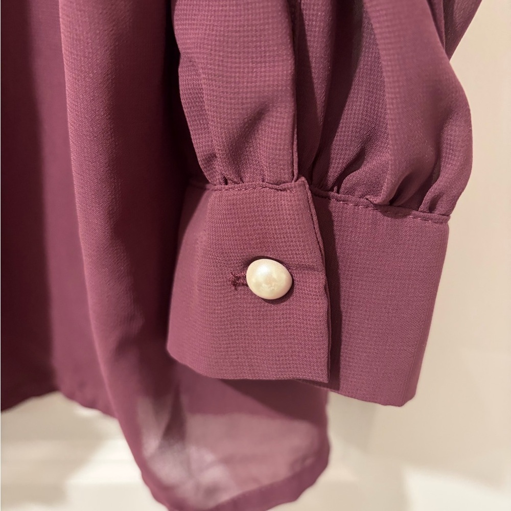 Zenana Outfitters Mauve Long Sleeve Blouse - Picture 3 of 4